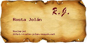 Rosta Jolán névjegykártya