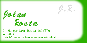 jolan rosta business card